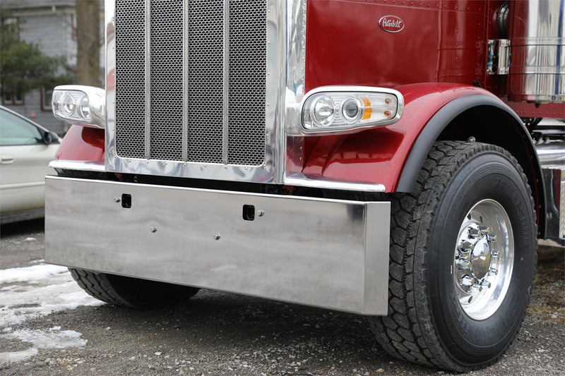 Peterbilt 389 chrome bumper with standard tow & mounting holes