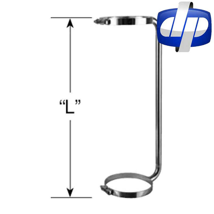 Dynaflex 5" diameter chrome body mount exhaust stack grab handle w/2 full body clamps - SINGLE