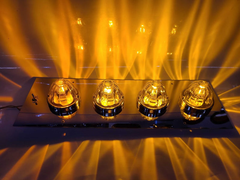 Kenworth T660/W900 2006+ stainless steel sleeper light plate w/4 watermelon light holes - SINGLE