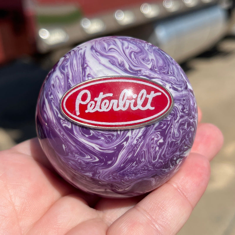 Peterbilt logo 2.25" diameter round gear shift knob