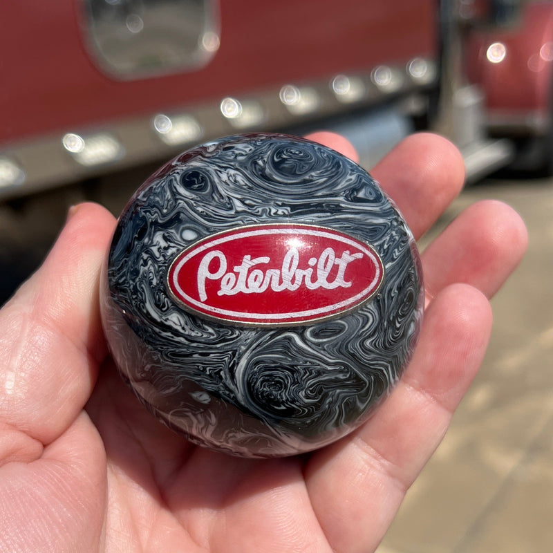 Peterbilt logo 2.25" diameter round gear shift knob