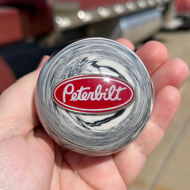 Peterbilt logo 2.25" diameter round gear shift knob