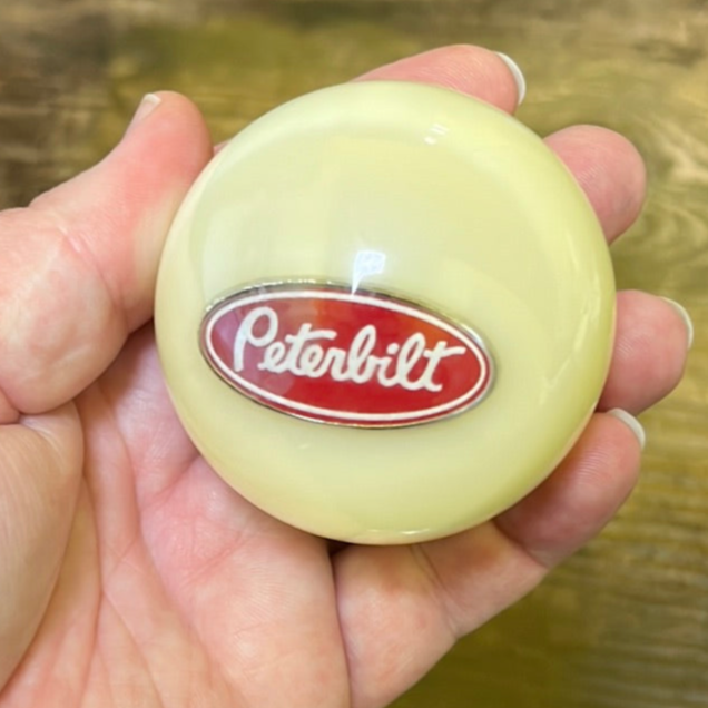 Peterbilt logo 2.25" diameter round gear shift knob