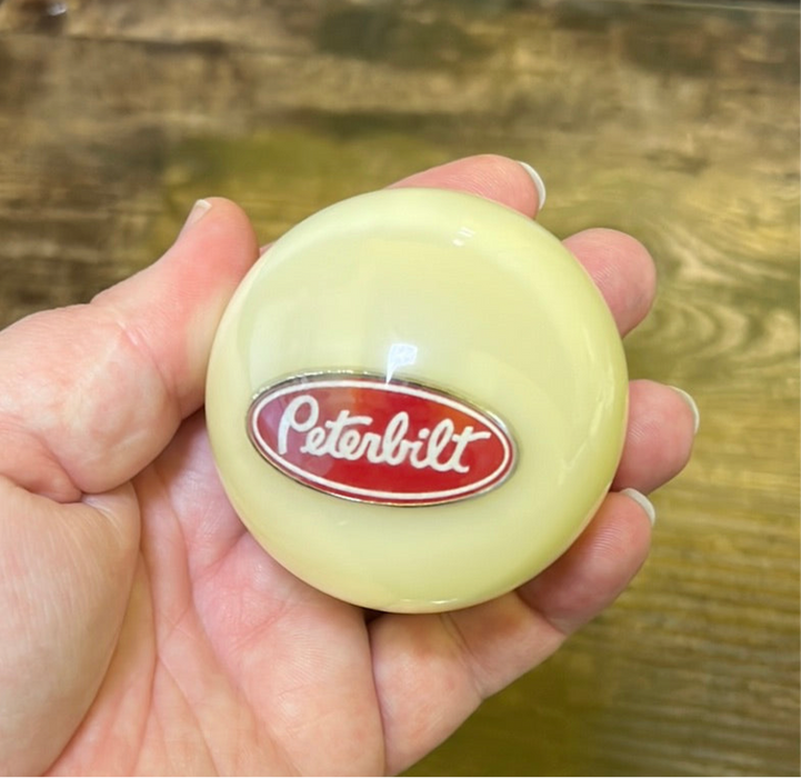 Peterbilt logo 2.25" diameter round gear shift knob