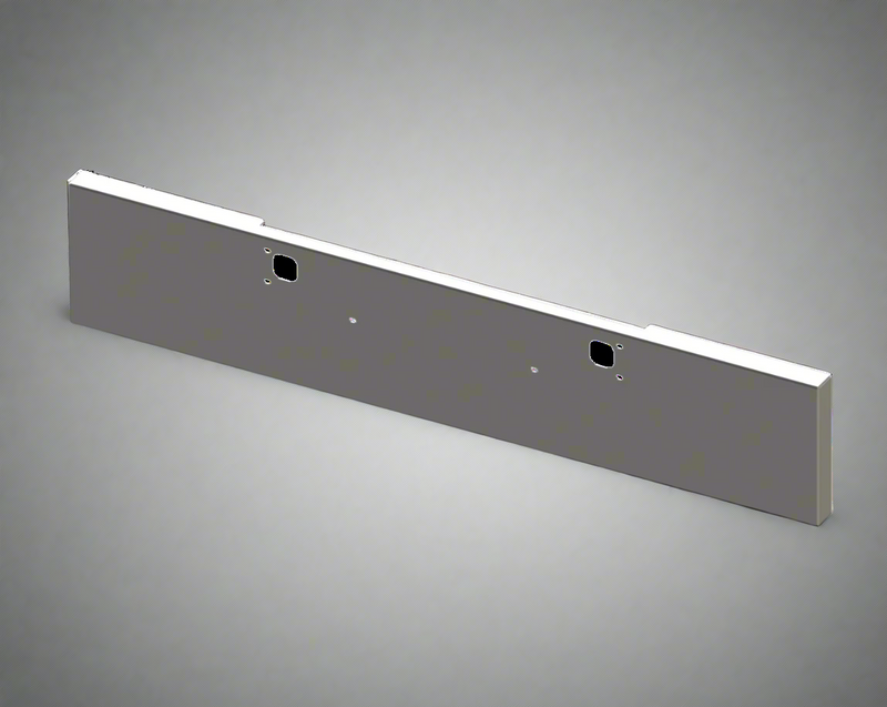 Kenworth W900L chrome bumper with standard tow, center step, & mounting holes