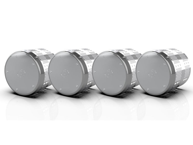 Tapered icon billet style rear axle cover chrome - 4/pack