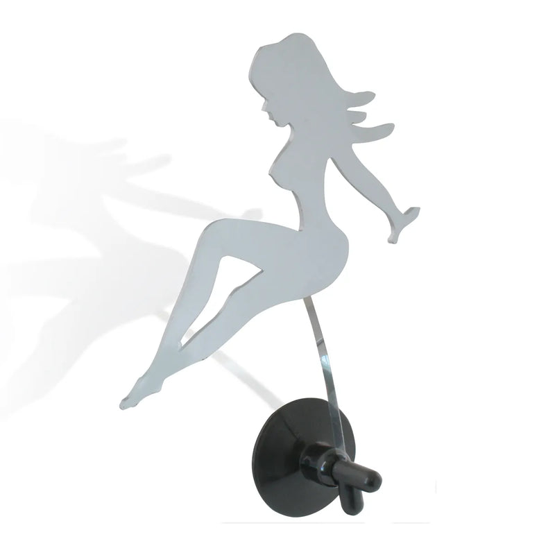 Mudflap Girl plastic waving figure with suction cup mount - PAIR