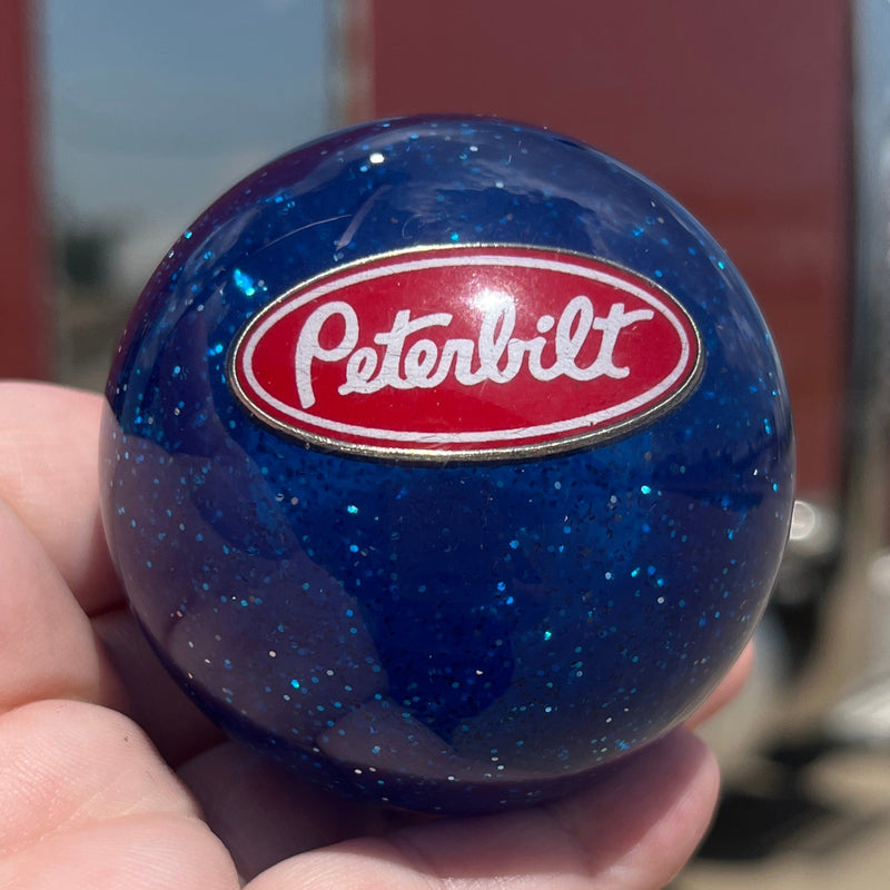 Peterbilt logo 2.25" diameter round gear shift knob