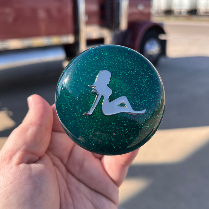 Mudflap Girl embedded logo tractor / trailer air brake knob with 5/8" x 11 insert - SINGLE