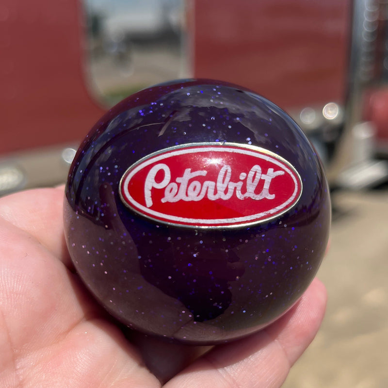 Peterbilt logo 2.25" diameter round gear shift knob