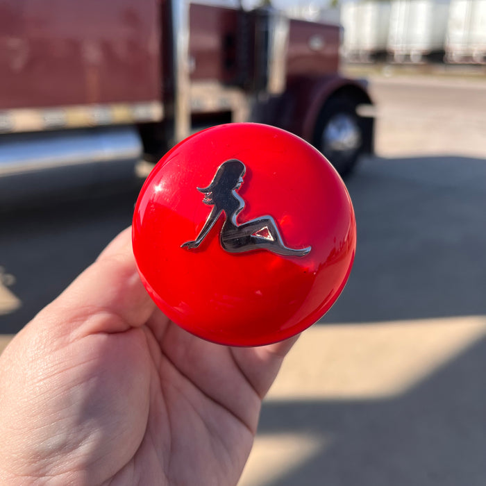 Mudflap Girl embedded logo tractor / trailer air brake knob with 5/8" x 11 insert - SINGLE