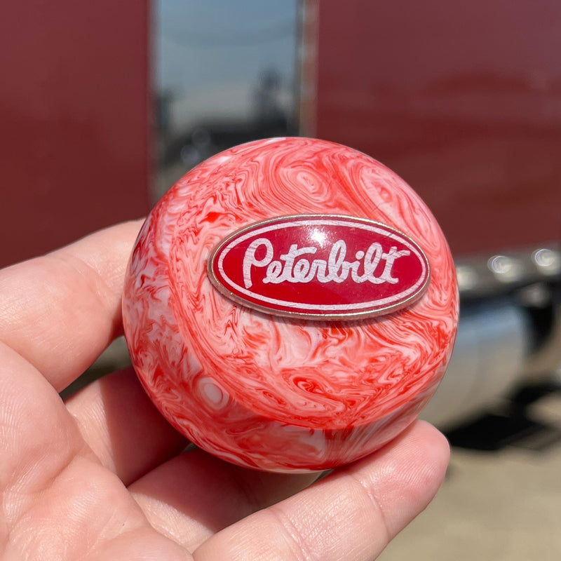 Peterbilt logo 2.25" diameter round gear shift knob