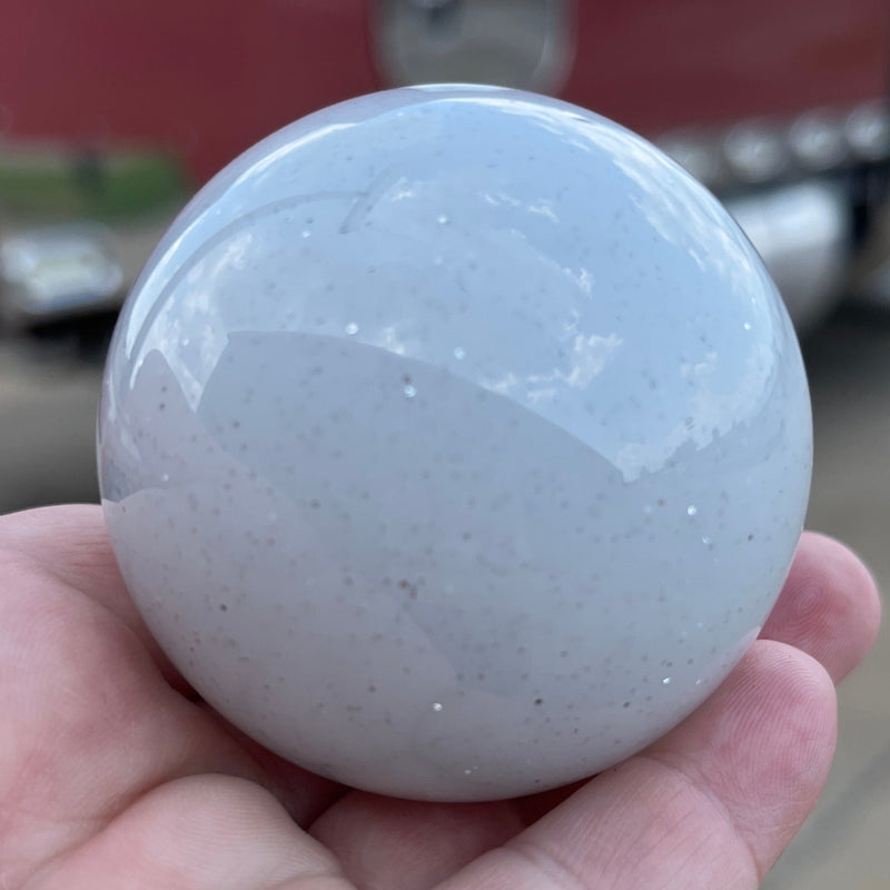 Glitter 2.25" diameter round gear shift knob w/ 1/2" x 13 adapter