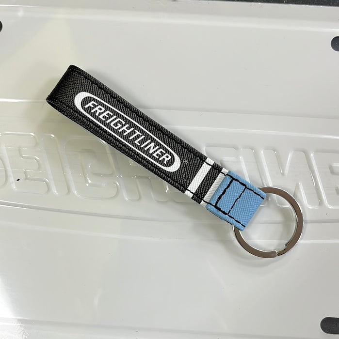 Freightliner canvas black blue and white keychain