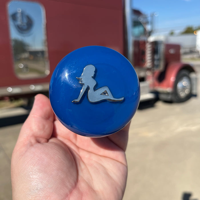 Mudflap Girl embedded logo tractor / trailer air brake knob with 5/8" x 11 insert - SINGLE