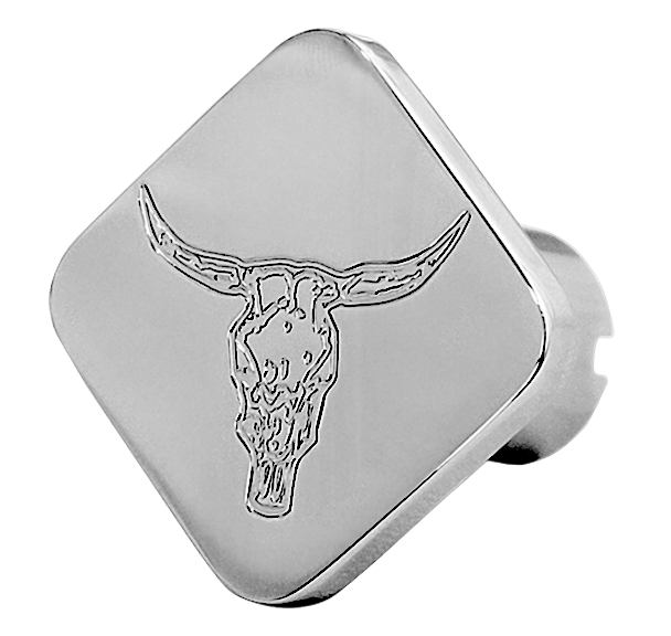 Bull logo chrome billet aluminum brake knob - SINGLE