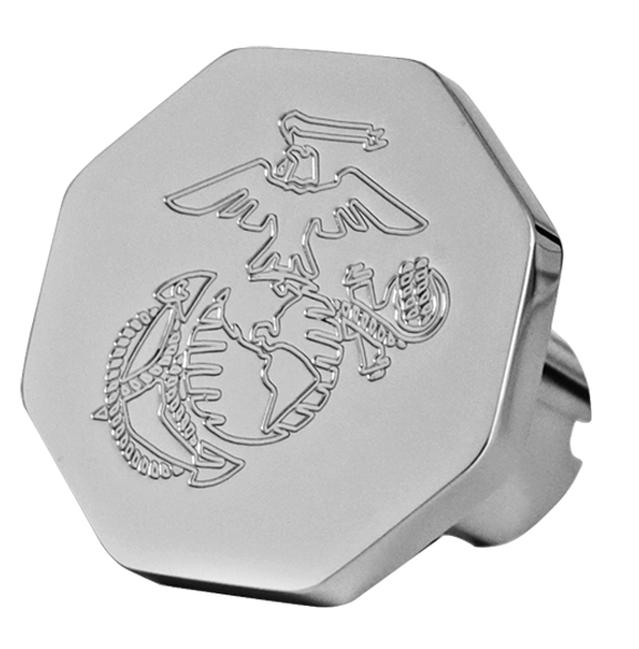Marine Corps chrome billet aluminum brake knob - SINGLE