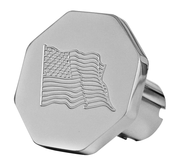 USA Flag chrome billet aluminum brake knob - SINGLE
