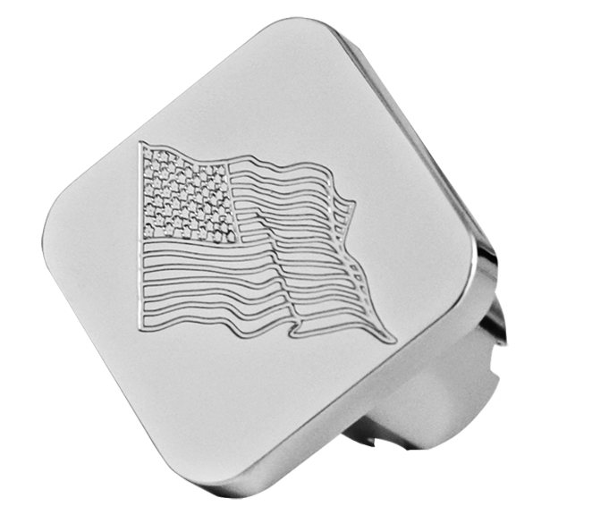 USA Flag chrome billet aluminum brake knob - SINGLE