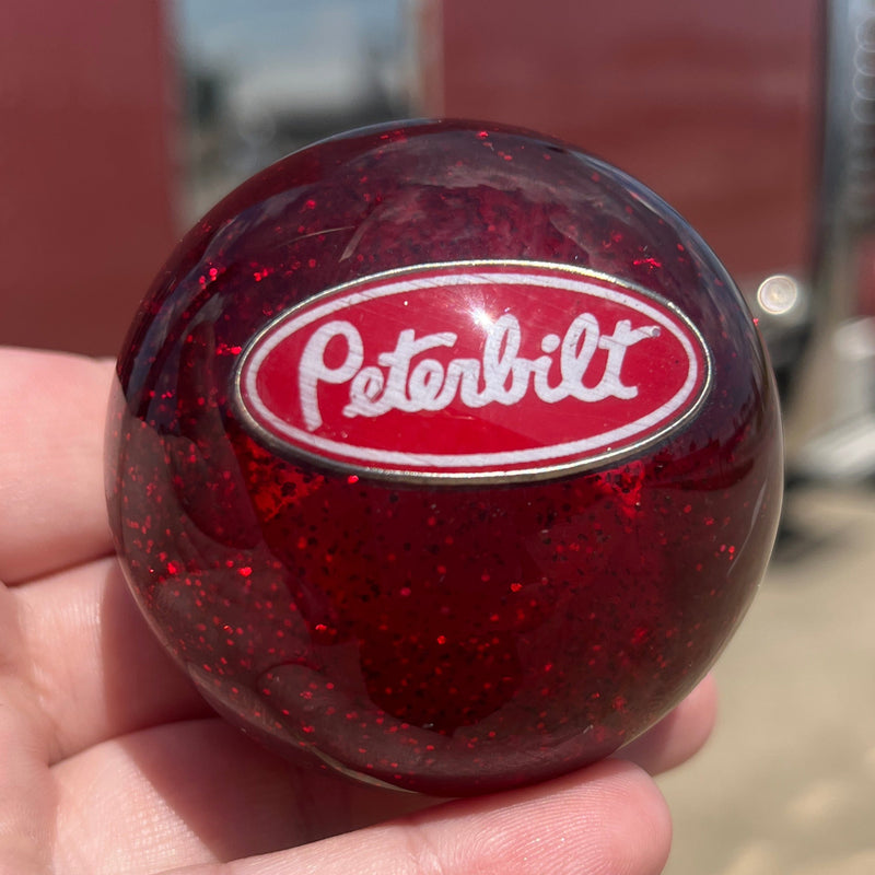 Peterbilt logo 2.25" diameter round gear shift knob