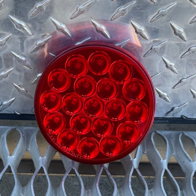 Red 4" round 19 diode LED stop/turn/tail light