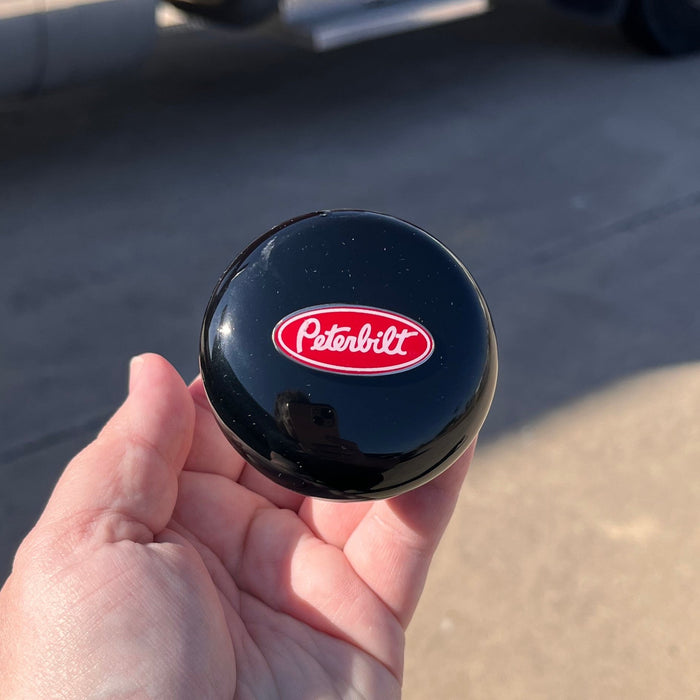 Peterbilt embedded logo tractor / trailer air brake knob with 5/8" x 11 insert - SINGLE