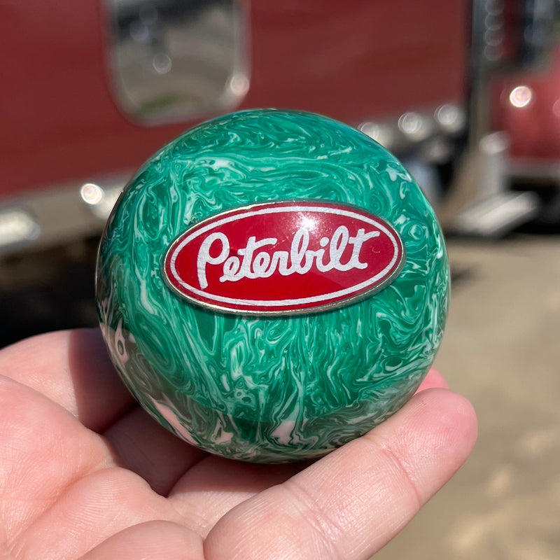 Peterbilt logo 2.25" diameter round gear shift knob