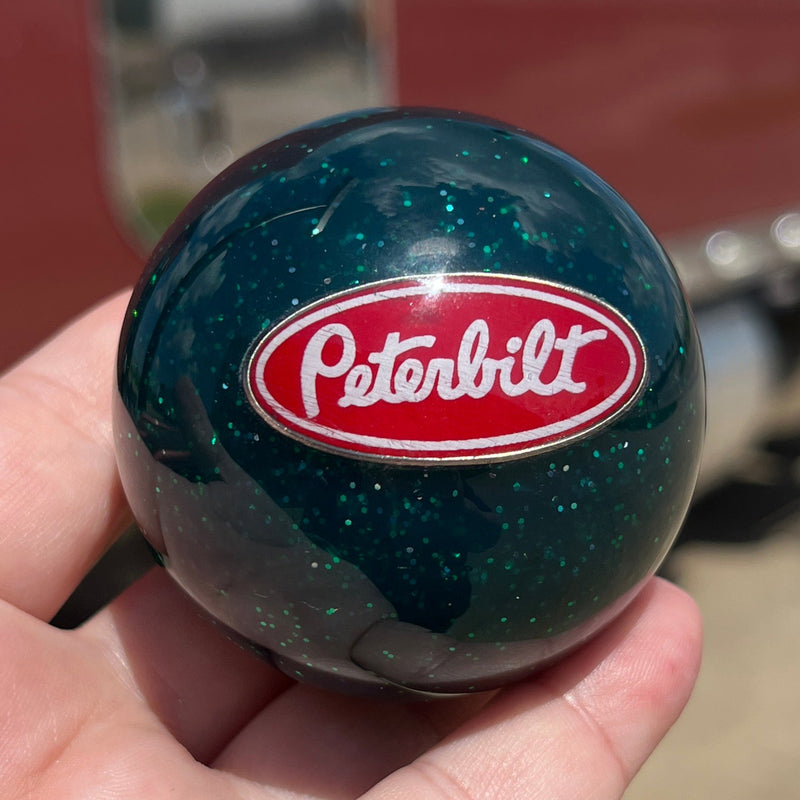 Peterbilt logo 2.25" diameter round gear shift knob