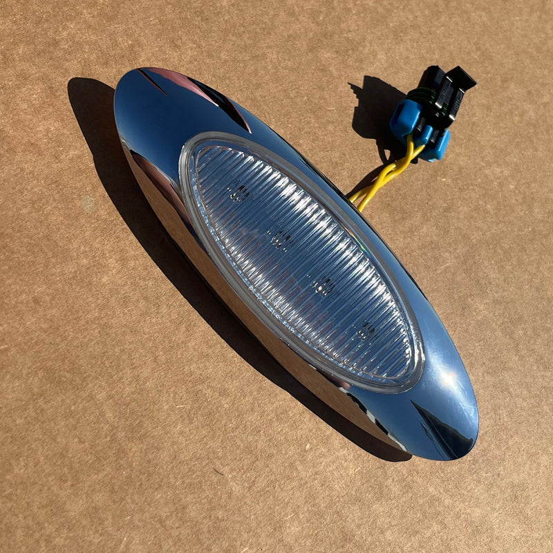 Amber M1 style 4 diode LED marker / clearance light with Delphi / weatherpack plug - CLEAR lens