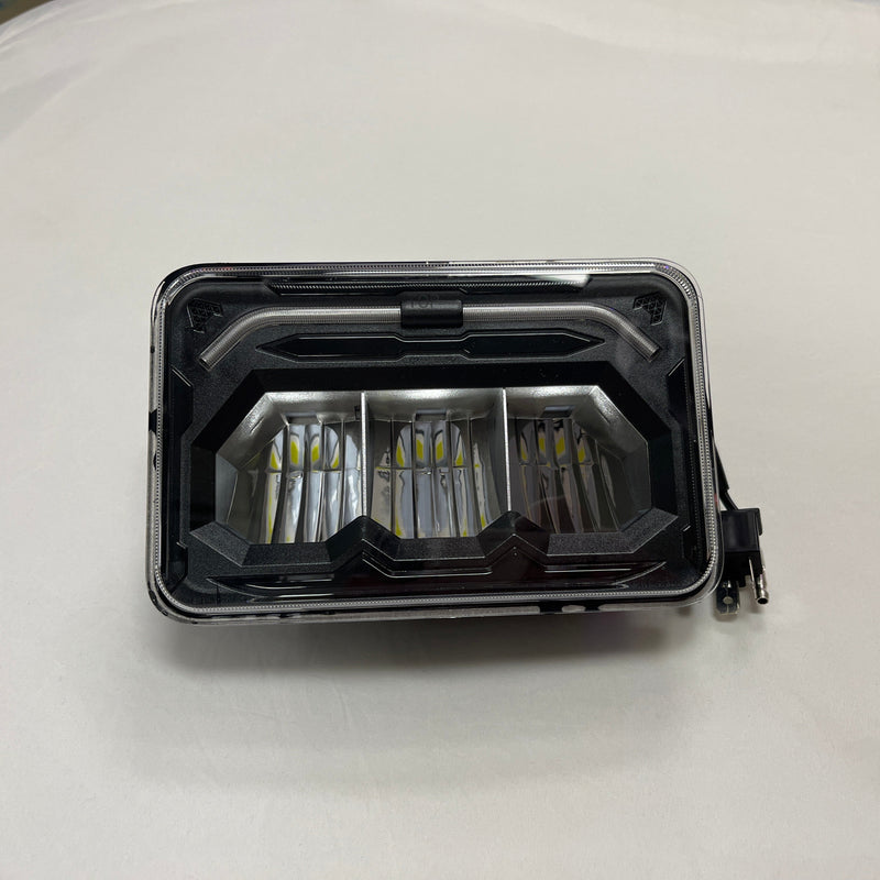 4" x 6" LED headlight with auxiliary glow strip