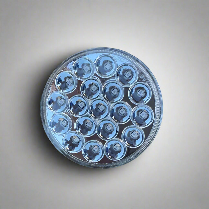 Red / White 4" round 19 diode LED dual function stop/turn/tail & backup / reverse light with reflector