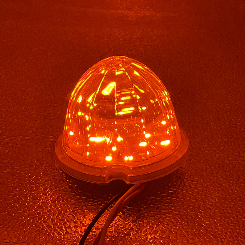 Watermelon style LED turn signal light w/surface mount base - CLEAR lens