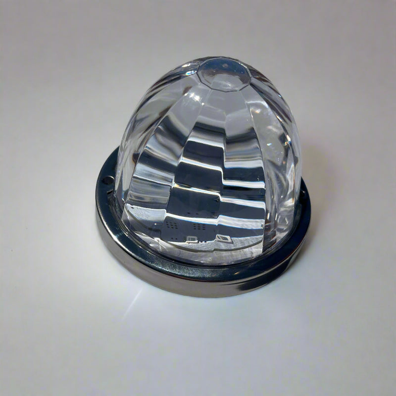 Watermelon style LED turn signal light w/surface mount base - CLEAR lens