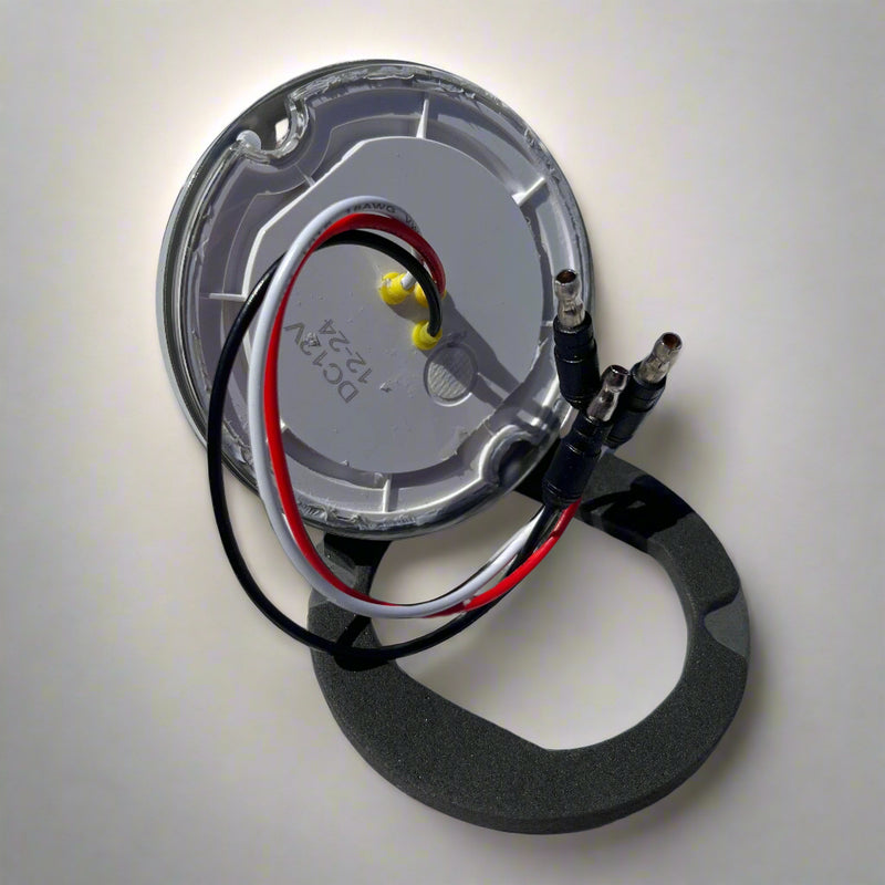 Watermelon style LED turn signal light w/surface mount base - CLEAR lens