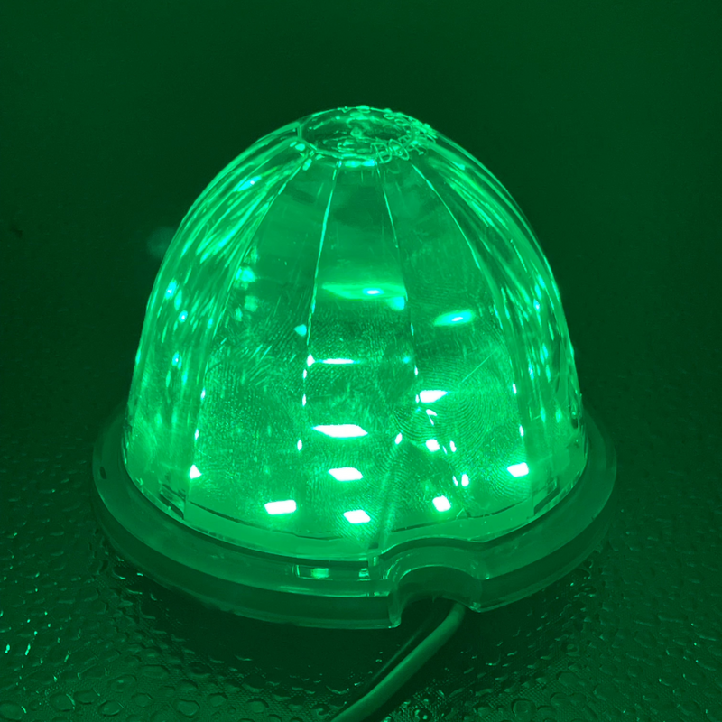 Watermelon style LED turn signal light w/surface mount base - CLEAR lens