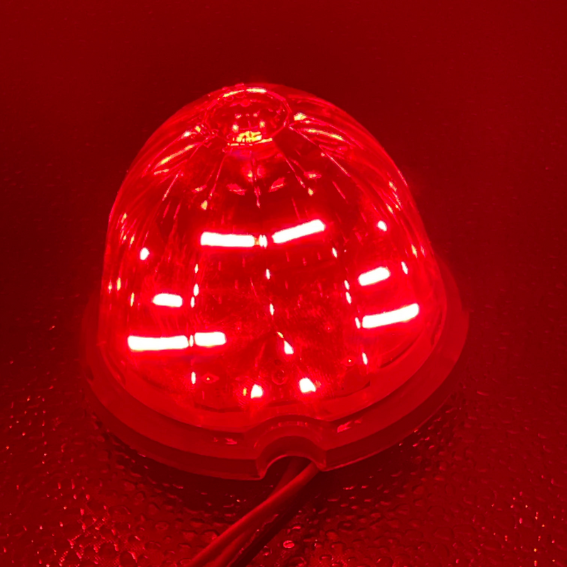 Watermelon style LED turn signal light w/surface mount base - CLEAR lens