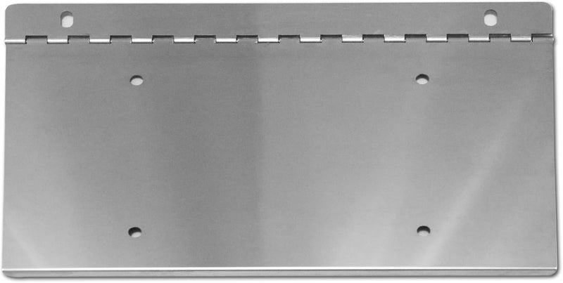 Stainless steel hinged 1 license plate holder - 14" wide