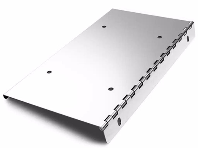 Stainless steel hinged 1 license plate holder - 14" wide