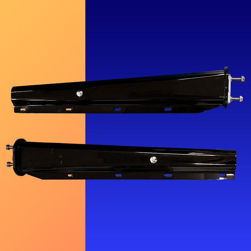 Spring-loaded tapered mudflap hangers with 2.5" bolt hole spacings - PAIR