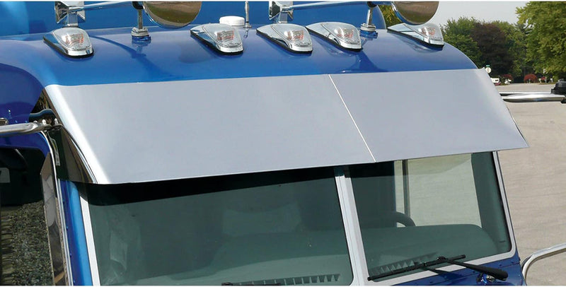 Peterbilt 379 / 389 Ultracab premium stainless steel blind mount visor