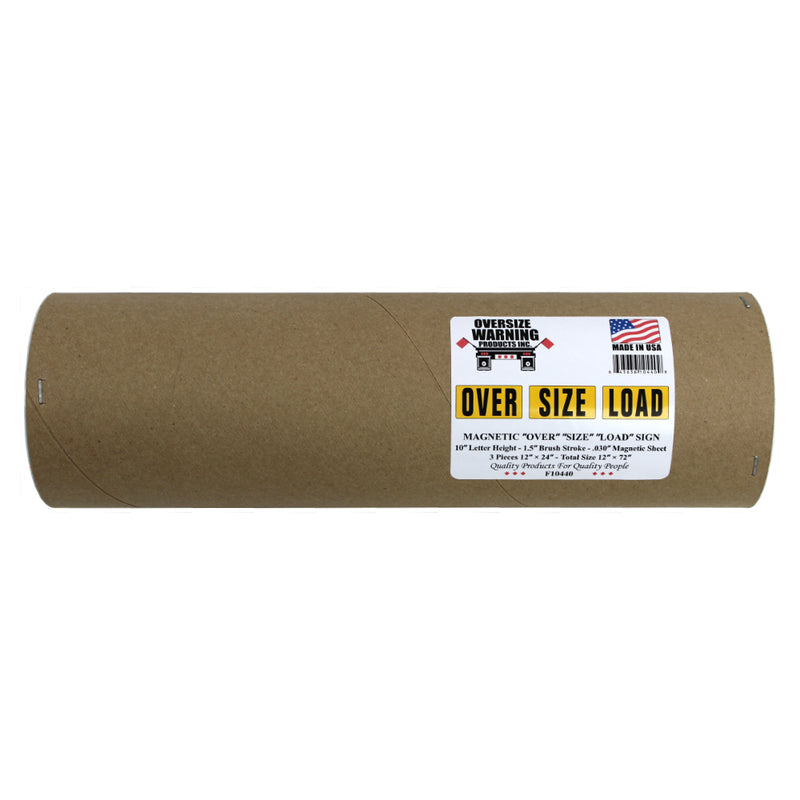 72" x 12" magnetic oversize load sign with 10" tall letters - 3 piece kit