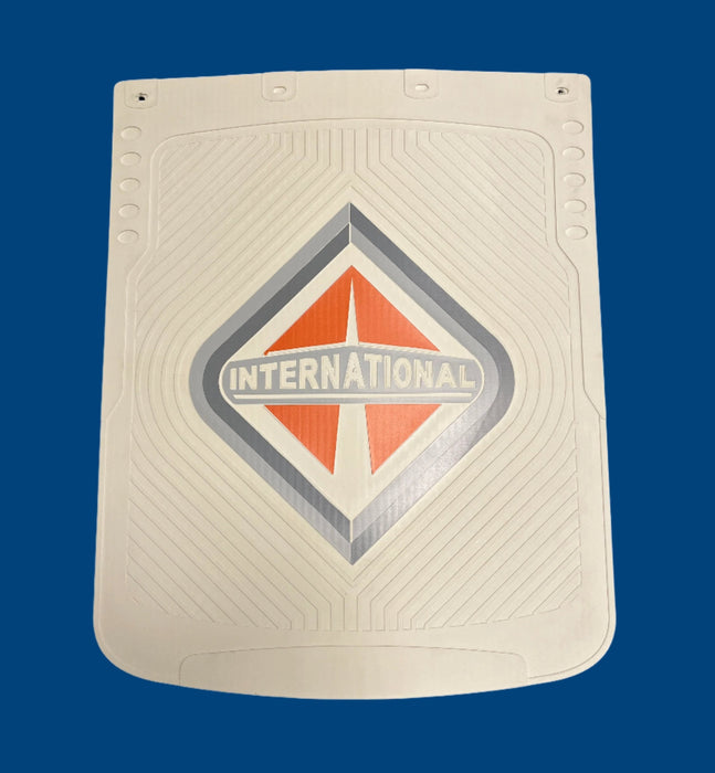 International  24" x 30" white rigid plastic mudflap - SINGLE