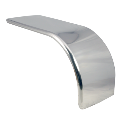 72" stainless steel rolled edge "long front" half fenders - 14 gauge, PAIR