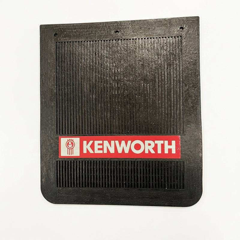 Kenworth 14" x 16" black front fender rubber mudflap with enlayed logo - SINGLE