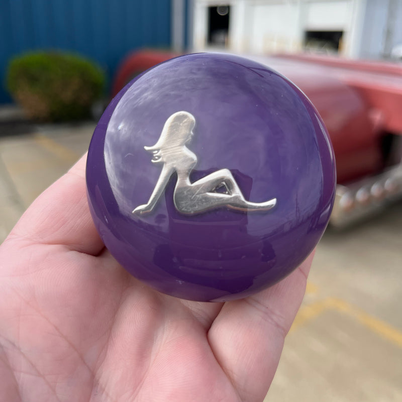 Mudflap Girl embedded logo tractor / trailer air brake knob with 5/8" x 11 insert - SINGLE