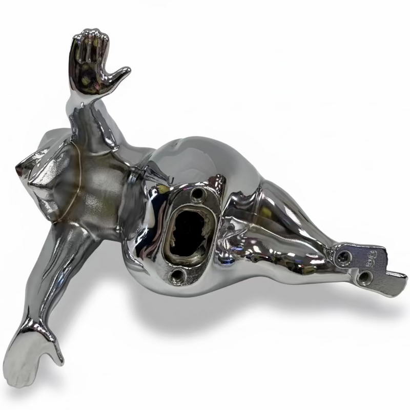 Underside view of Thicc girl chrome hood ornament