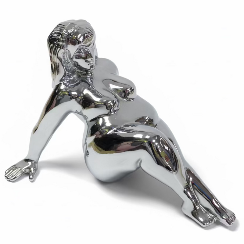 Chrome thicc mudflap girl hood ornament