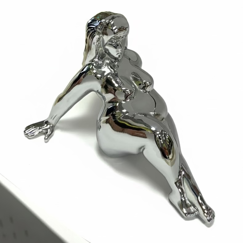 Chrome thicc mudflap girl hood ornament