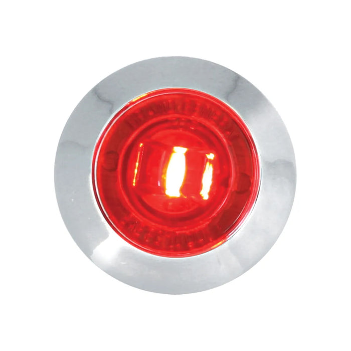 Red 1" mini 1 diode dual function LED light w/ chrome bezel