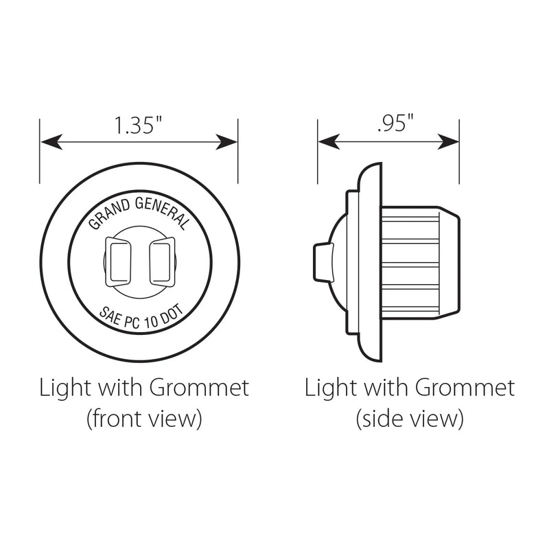 Red 1" mini 1 diode dual function LED light w/ chrome bezel - CLEAR lens